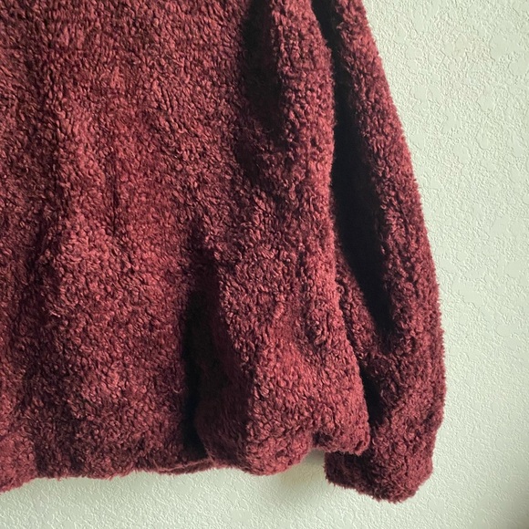 Pendleton Ladies' Fuzzy Sherpa Zip Burgundy Preppy Dark Academia Jacket M - Picture 14 of 16